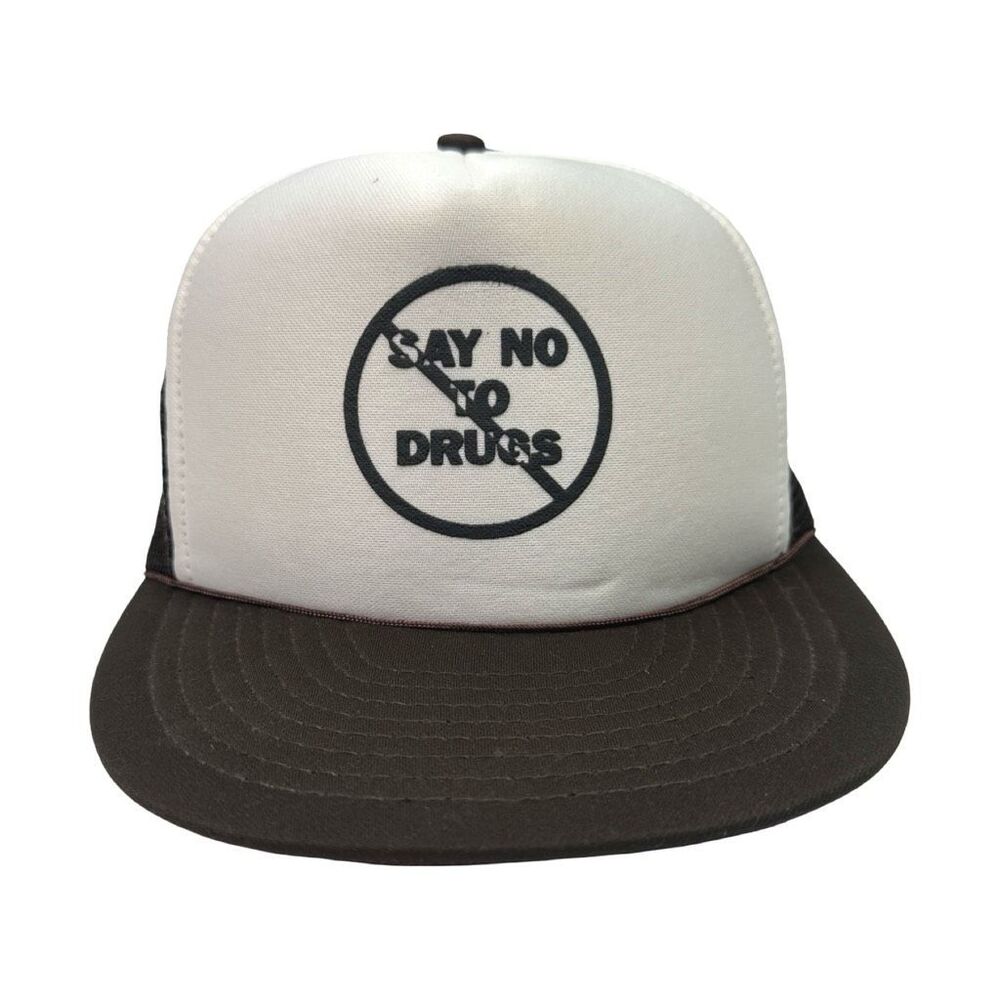 Vintage 90’s Say No To Drugs Brown Mesh SnapBack Trucker Hat - One Size
